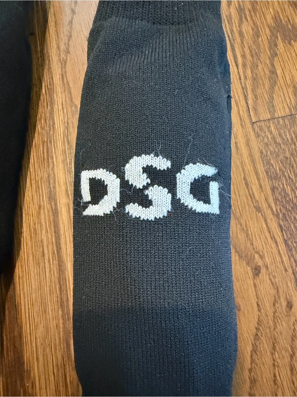 DSG Black Kids Shin Soccer Socks with Black Shin Guards Size XS